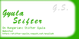 gyula stifter business card